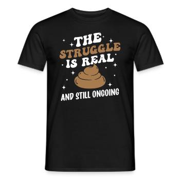 Drôle '0 jours depuis que j’ai fait caca pour la dernière fois - T-shirt homme - noir - Devant - AI Model Male 178 light (178cm)