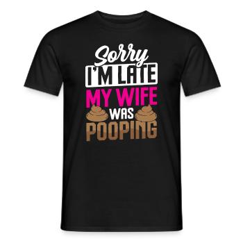 Drôle '0 jours depuis que j’ai fait caca pour la dernière fois - T-shirt homme - noir - Devant - AI Model Male 178 light (178cm)