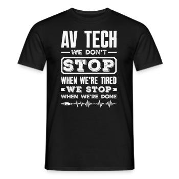 Funny Audiovisual Technician AV Tec - Men's T-Shirt - black - Front - AI Model Male 178 light (178cm)