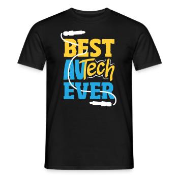 Funny Audiovisual Technician AV Tec - Men's T-Shirt - black - Front - AI Model Male 178 light (178cm)