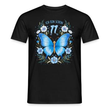 Fête d’anniversaire des enfants papillon 11e anniversaire - T-shirt homme - noir - Devant - AI Model Male 178 light (178cm)