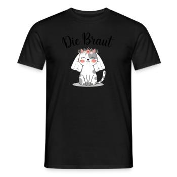 Bride Bride To Be Cat Kitten Engagement Bachelor Party - Men's T-Shirt - black - Front - AI Model Male 178 light (178cm)