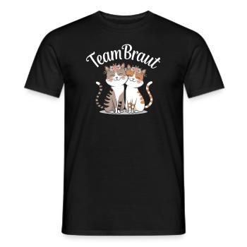 Team Bride Cat Kitten Engagement Bachelor Party - Men's T-Shirt - black - Front - AI Model Male 178 light (178cm)