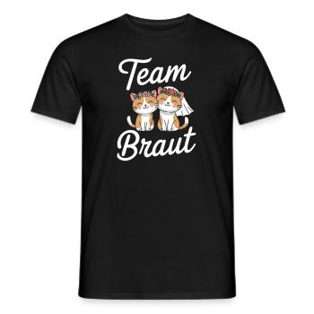 Team Bride Cat Kitten Engagement Bachelor Party - Men's T-Shirt - black - Front - AI Model Male 178 light (178cm)