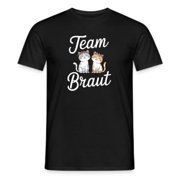 Team Bride Cat Kitten Engagement Bachelor Party - Men's T-Shirt - black - Front - AI Model Male 178 light (178cm)