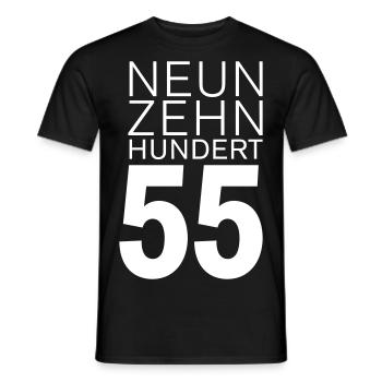 Jahrgang 1955 geboren - Männer T-Shirt - Schwarz - Vorne - AI Model Male 178 light (178cm)