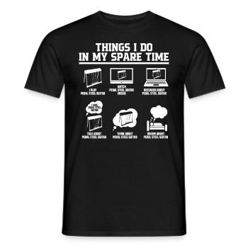 Pedal Steel Guitarist String Instrument Mountain - Männer T-Shirt - Schwarz - Vorne - AI Model Male 178 light (178cm)
