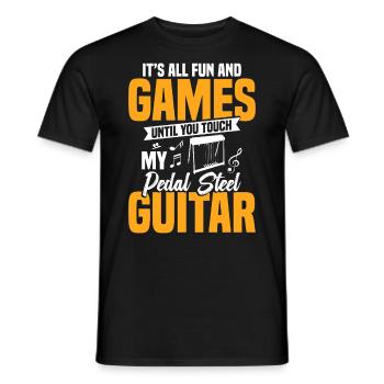 Pedal Steel Guitarist String Instrument Mountain - Männer T-Shirt - Schwarz - Vorne - AI Model Male 178 light (178cm)