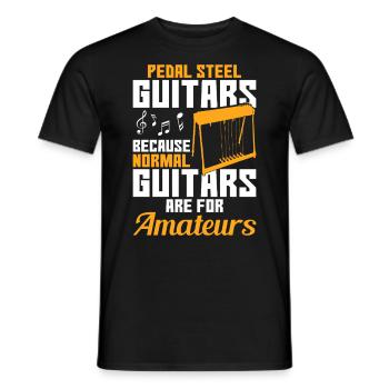 Pedal Steel Guitarist String Instrument Mountain - Männer T-Shirt - Schwarz - Vorne - AI Model Male 178 light (178cm)