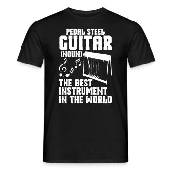 Pedal Steel Guitarist String Instrument Mountain - Männer T-Shirt - Schwarz - Vorne - AI Model Male 178 light (178cm)