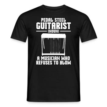 Pedal Steel Guitarist String Instrument Mountain - Men's T-Shirt - black - Front - AI Model Male 178 light (178cm)