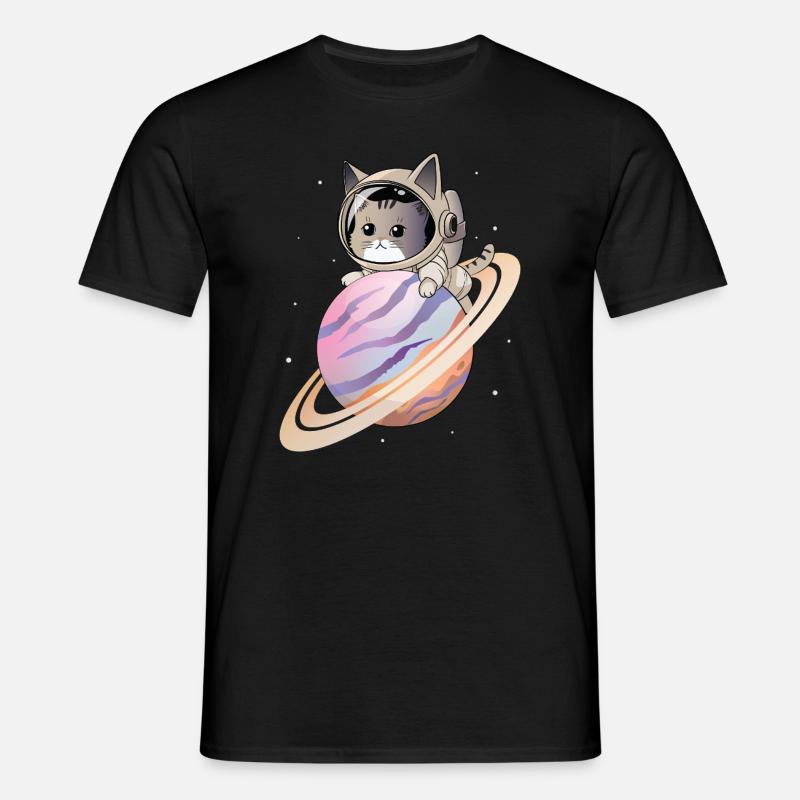 Chat de l’espace - T-shirt Homme - noir