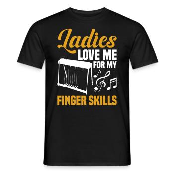 Pedal Steel Guitarist String Instrument Mountain - Männer T-Shirt - Schwarz - Vorne - AI Model Male 178 light (178cm)