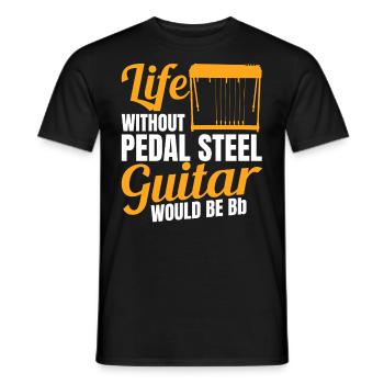 Pedal Steel Guitarist String Instrument Mountain - Männer T-Shirt - Schwarz - Vorne - AI Model Male 178 light (178cm)