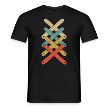 Pedal Steel Guitarist String Instrument Mountain - Männer T-Shirt - Schwarz - Vorne - AI Model Male 178 light (178cm)