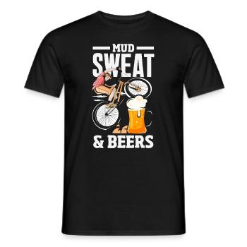 Vélo de gravier Cyclocross avec cyclo-cross - T-shirt homme - noir - Devant - AI Model Male 178 light (178cm)