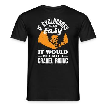 Vélo de gravier Cyclocross avec cyclo-cross - T-shirt homme - noir - Devant - AI Model Male 178 light (178cm)