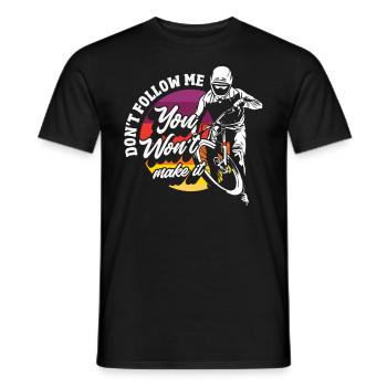Vélo de gravier Cyclocross avec cyclo-cross - T-shirt homme - noir - Devant - AI Model Male 178 light (178cm)