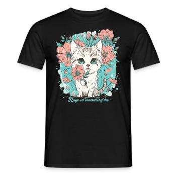 Cat Rage Consumes Me Humor Meme - Männer T-Shirt - Schwarz - Vorne - AI Model Male 178 light (178cm)
