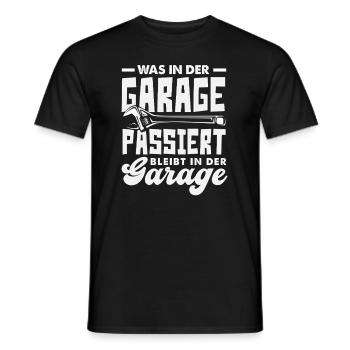 What happens in the garage stays in the garage - Men's T-Shirt - black - Front - AI Model Male 178 light (178cm)