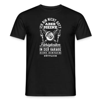 Je ne suis pas Dieu mais mes capacités Garage - T-shirt homme - noir - Devant - AI Model Male 178 light (178cm)