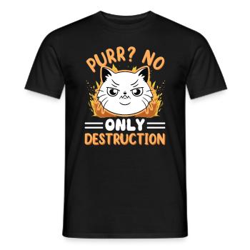 Chat Gras Gros Chat Humour Mème - T-shirt homme - noir - Devant - AI Model Male 178 light (178cm)