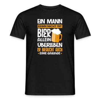 Beer And Garage Screws Screwdriver Hobby Man - Men's T-Shirt - black - Front - AI Model Male 178 light (178cm)