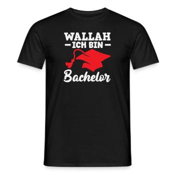 I am Bachelor graduation joy - Men's T-Shirt - black - Front - AI Model Male 178 light (178cm)