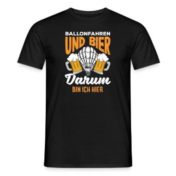 Ballonfahren Und Bier Darum Bin Ich Hier - Männer T-Shirt - Schwarz - Vorne - AI Model Male 178 light (178cm)