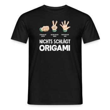 Nothing Beats Origami Saying Funny - Men's T-Shirt - black - Front - AI Model Male 178 light (178cm)