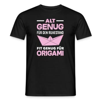Old enough for retirement, fit enough for origami - Men's T-Shirt - black - Front - AI Model Male 178 light (178cm)