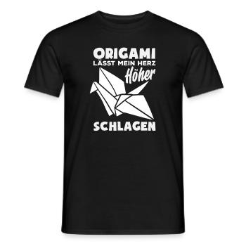 Origami makes my heart beat faster - Men's T-Shirt - black - Front - AI Model Male 178 light (178cm)