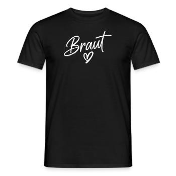 Braut Herz JGA Hochzeit Junggesellenabschied - Männer T-Shirt - Schwarz - Vorne - AI Model Male 178 light (178cm)
