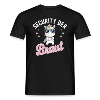Security of the Bride Unicorn Bachelor Party Group Shirt - Men's T-Shirt - black - Front - AI Model Male 178 light (178cm)