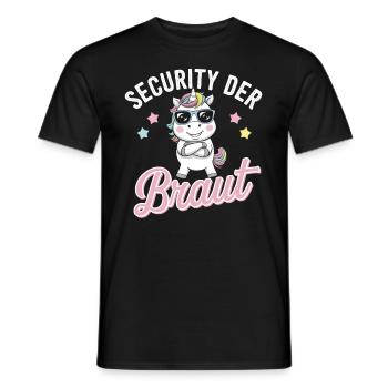 Security of the Bride Unicorn Bachelor Party Group Shirt - Men's T-Shirt - black - Front - AI Model Male 178 light (178cm)