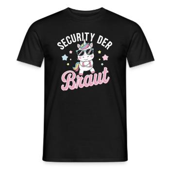 Security of the Bride Unicorn Bachelor Party Group Shirt - Men's T-Shirt - black - Front - AI Model Male 178 light (178cm)