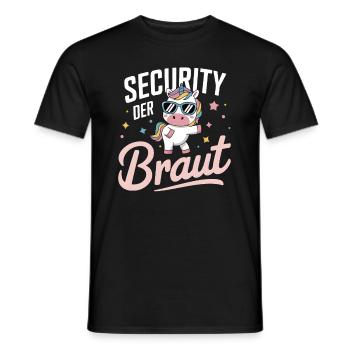 Security of the Bride Unicorn Bachelor Party Group Shirt - Men's T-Shirt - black - Front - AI Model Male 178 light (178cm)