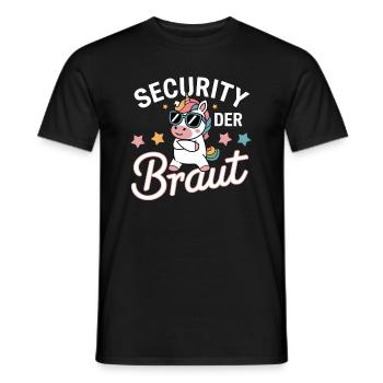 Security of the Bride Unicorn Bachelor Party Group Shirt - Men's T-Shirt - black - Front - AI Model Male 178 light (178cm)