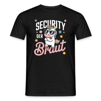 Security of the Bride Unicorn Bachelor Party Group Shirt - Men's T-Shirt - black - Front - AI Model Male 178 light (178cm)