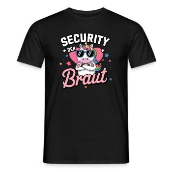 Security of the Bride Unicorn Bachelor Party Group Shirt - Men's T-Shirt - black - Front - AI Model Male 178 light (178cm)