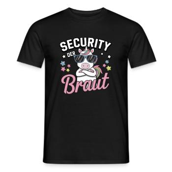 Security of the Bride Unicorn Bachelor Party Group Shirt - Men's T-Shirt - black - Front - AI Model Male 178 light (178cm)