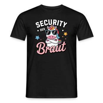 Security of the Bride Unicorn Bachelor Party Group Shirt - Men's T-Shirt - black - Front - AI Model Male 178 light (178cm)