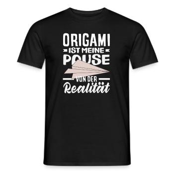 Origami is my break from reality - Men's T-Shirt - black - Front - AI Model Male 178 light (178cm)