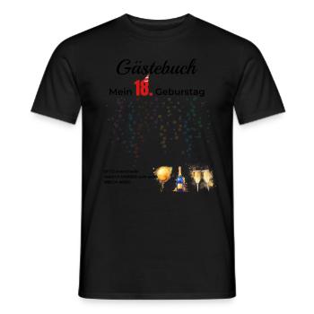 Gästebuch Mein 18. Geburtstag Partyshirt - Männer T-Shirt - Schwarz - Vorne - AI Model Male 178 light (178cm)