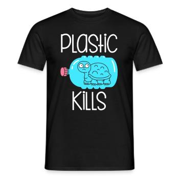Plastic Kills - Männer T-Shirt - Schwarz - Vorne - AI Model Male 178 light (178cm)