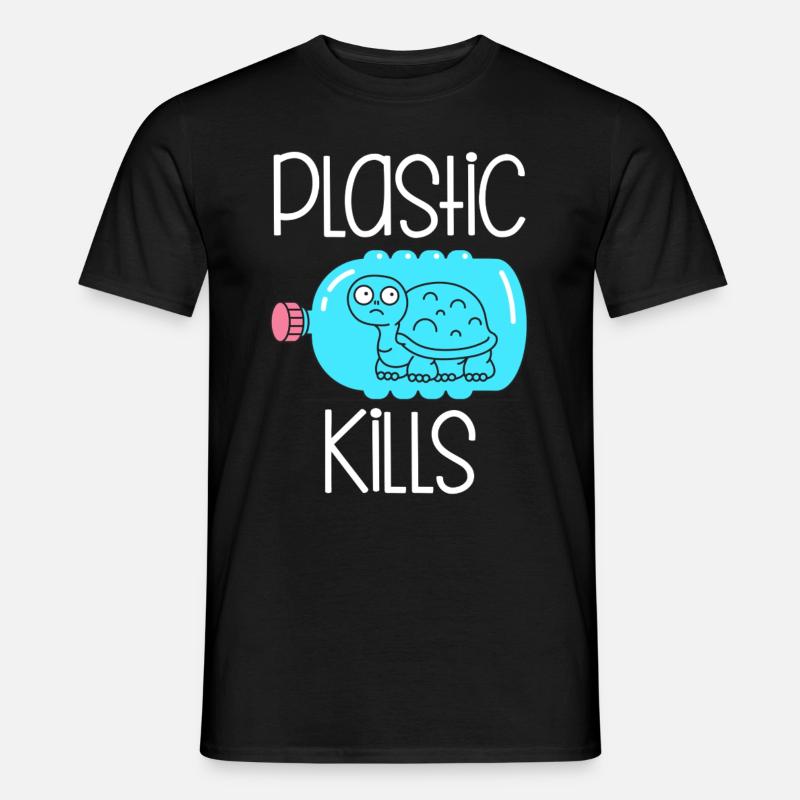 Plastic Kills - Männer T-Shirt - Schwarz