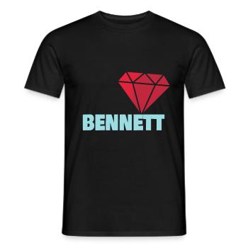 Noble Bennett - Men's T-Shirt - black - Front - AI Model Male 178 light (178cm)