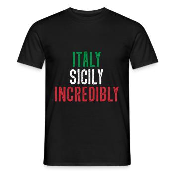 Italie Sicile Incroyable - T-shirt homme - noir - Devant - AI Model Male 178 light (178cm)