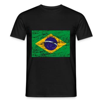 Brasilien Brazil Flagge - Männer T-Shirt - Schwarz - Vorne - AI Model Male 178 light (178cm)