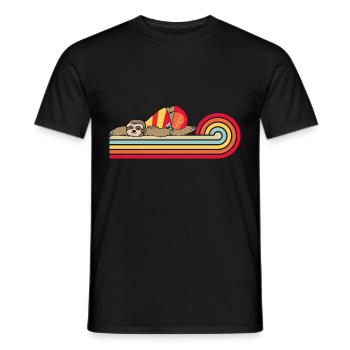 Faultier Sportler motiviert zum Faulenzen - Männer T-Shirt - Schwarz - Vorne - AI Model Male 178 light (178cm)